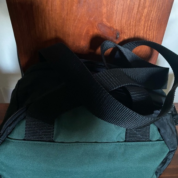 Vintage L.L. Bean Heritage Green Blue Mini Recycled Duffel Mountain Logo 20L Bag - Picture 13 of 15